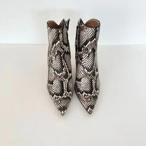 Giuseppe Zanotti Tysha Snake Embossed Leather Ankle Boots 37.5 (US7.5)